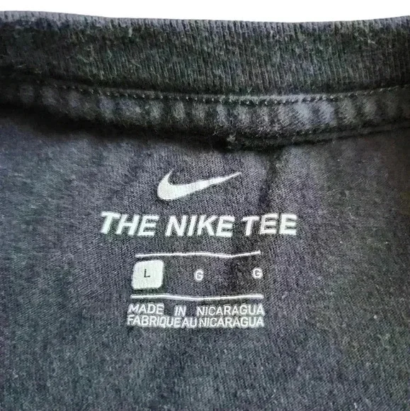 Nike T-shirt Size Lg Black Just Do It Print Pattern Cotton - Picture 2 of 3